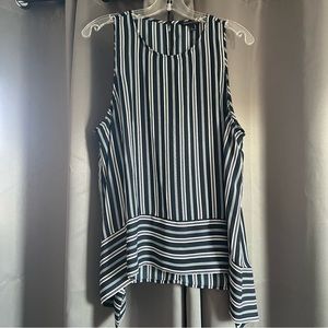 Banana Republic Crew Neck Blue & White Striped Tunic.